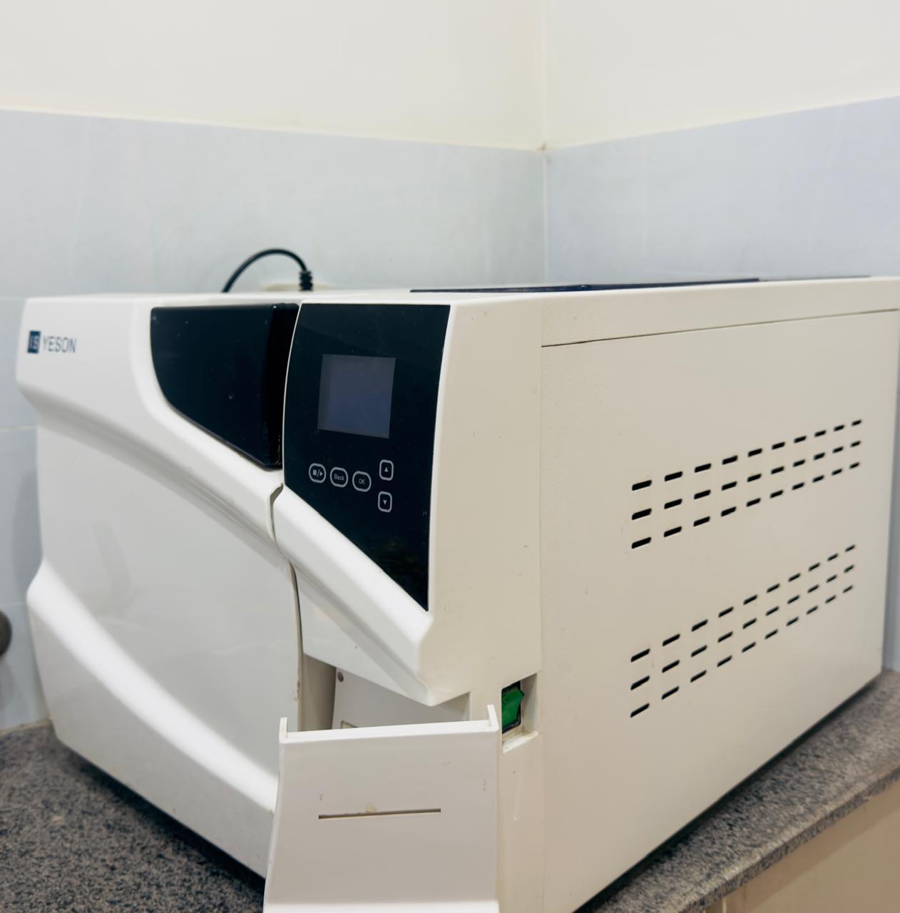 Dental sterilization equipment at Zaheer Dental Surgery.